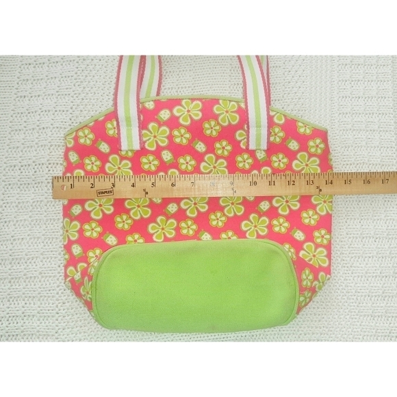 Lilly Pulitzer Dune Buggy Floral print purse Pink and Green Tote Lady Bug - Picture 3 of 9